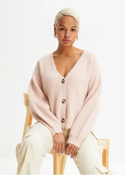 bonprix Verkürzte Strickjacke - rosa - Damen Blitzangebot