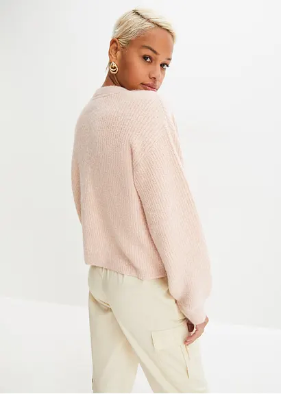 bonprix Verkürzte Strickjacke - rosa - Damen Blitzangebot