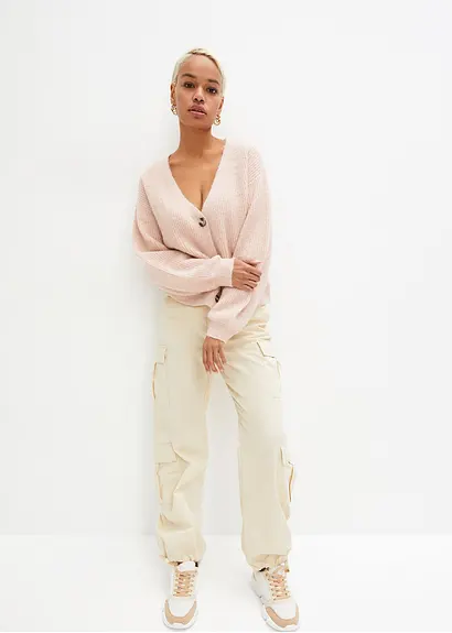 bonprix Verkürzte Strickjacke - rosa - Damen Blitzangebot