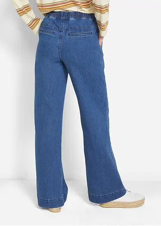bonprix Weite Schlupfjeans mit Stretch und einem Bindegürtel Räumungsverkauf
