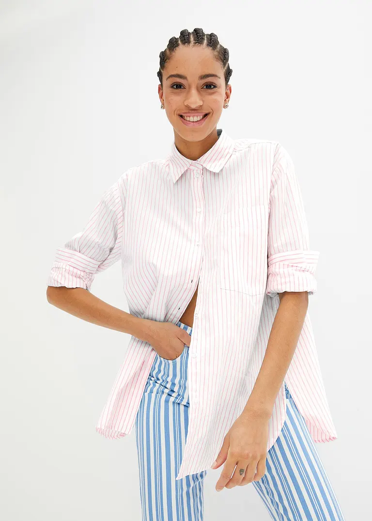 bonprix Oversized Bluse aus einem Bio-Baumwollstoff mit Webstruktur Nur noch ein Tag übrig