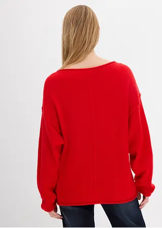bonprix Lässiger Pullover mit weitem Ausschnitt - rot - Damen Riesige Rabatte