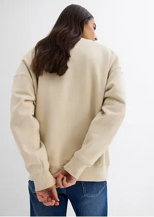 bonprix Langes Sweatshirt mit schöner Stickerei - beige - Damen Fabrikladen