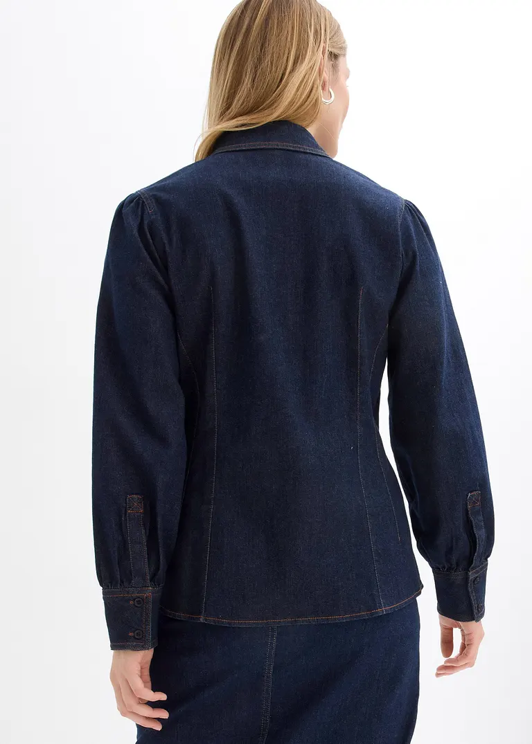 bonprix Jeans-Hemdbluse mit weiten Ärmeln - blau - Damen Begrenzt auf 3 Tage
