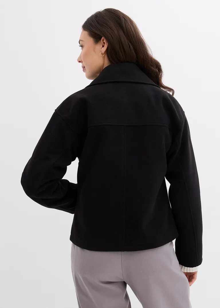 bonprix Modische Cabanjacke aus Wollimitat mit einer abnehmbaren Kapuze Im Verkauf