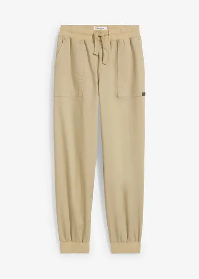 bonprix Twillhose mit Bequembund und aufgesetzten Taschen hinten - grün Auslauf