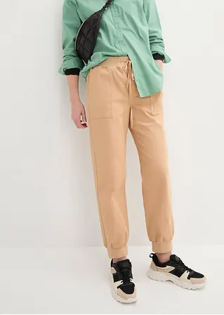 bonprix Twillhose mit Bequembund und aufgesetzten Taschen hinten - beige Verkauf