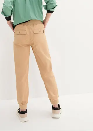 bonprix Twillhose mit Bequembund und aufgesetzten Taschen hinten - beige Verkauf