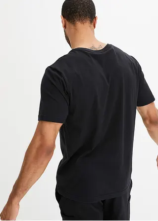bonprix trendiges T-Shirt mit modernem Gitarren-Motiv vorne - schwarz Begrenztes Angebot