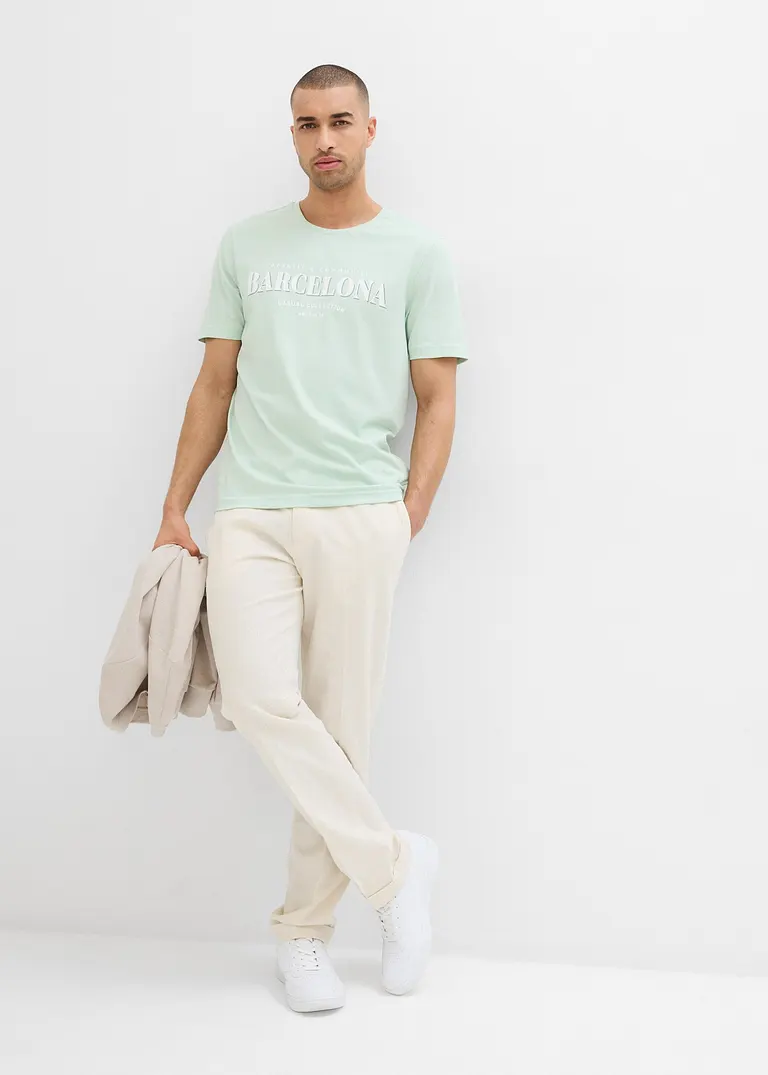 bonprix modernes T-Shirt mit Druck-Motiv vorne im Doppelpack Online Shopping