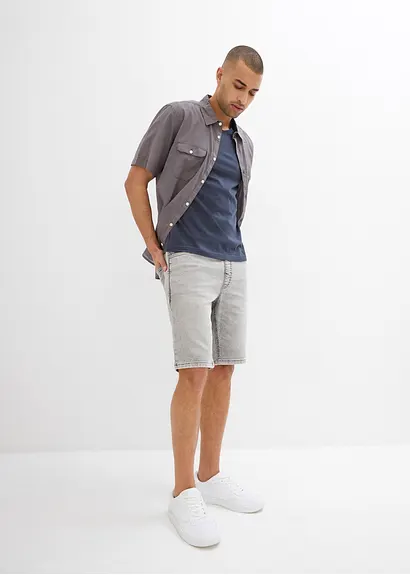 bonprix Kernige Bermuda aus bequemen Sweat-Denim - grau Große Rabatte