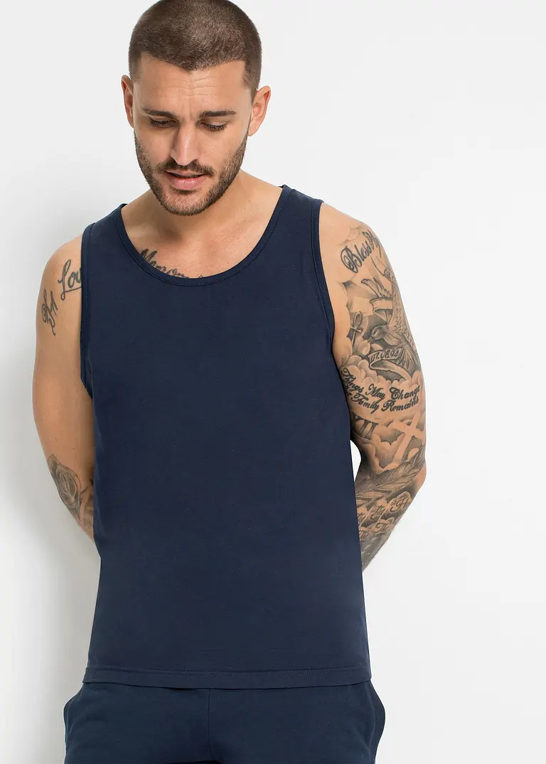 bonprix Basic Tanktops mit Rundhalsausschnitt lässt sich auch als Unterhemd tragen maschinenwaschbar Tägliche Deals