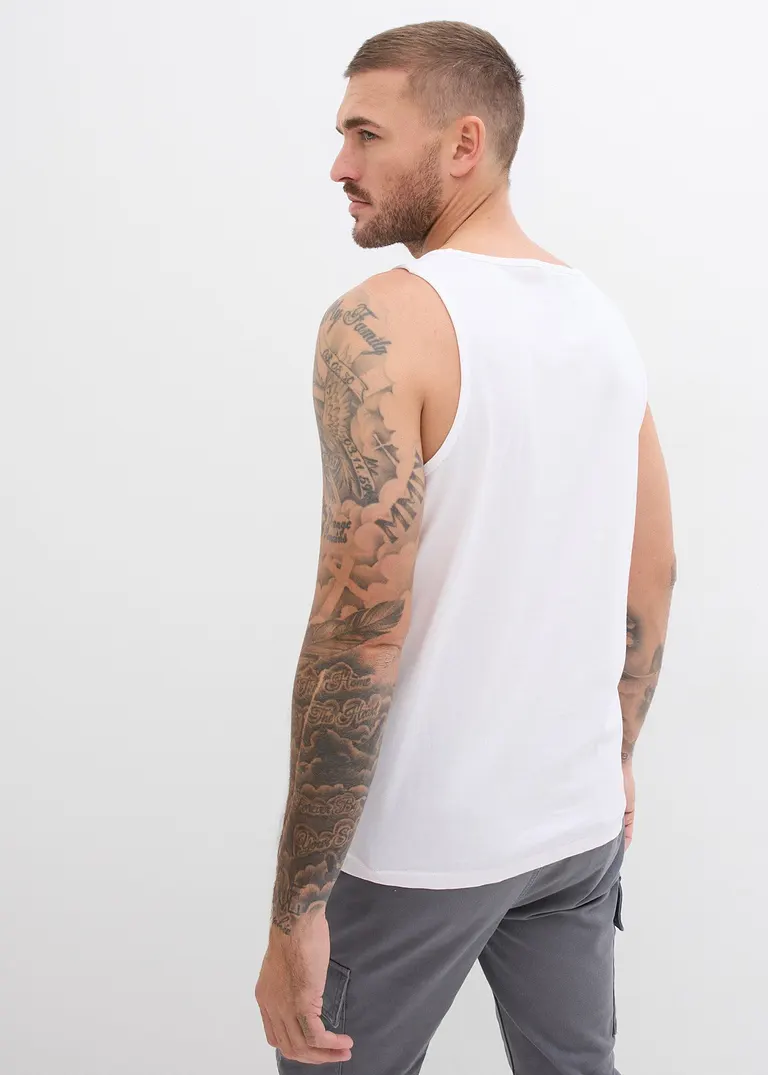 bonprix Basic Tanktops mit Rundhalsausschnitt lässt sich auch als Unterhemd tragen maschinenwaschbar Sonderangebote
