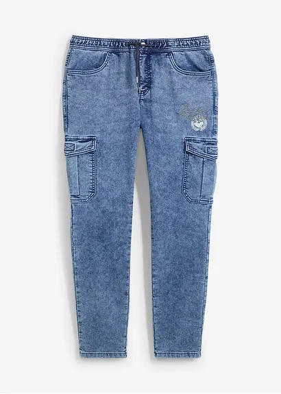 bonprix Modern geschnittene Sweat-Schlupfjeans mit Cargotaschen Wochenangebot