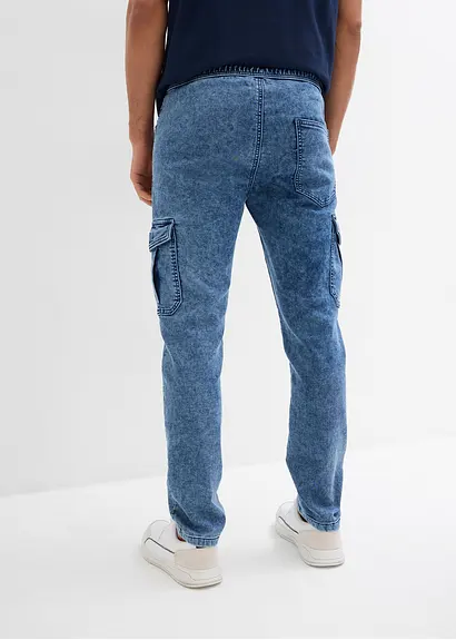 bonprix Modern geschnittene Sweat-Schlupfjeans mit Cargotaschen Wochenangebot