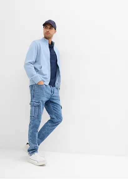 bonprix Modern geschnittene Sweat-Schlupfjeans mit Cargotaschen Wochenangebot