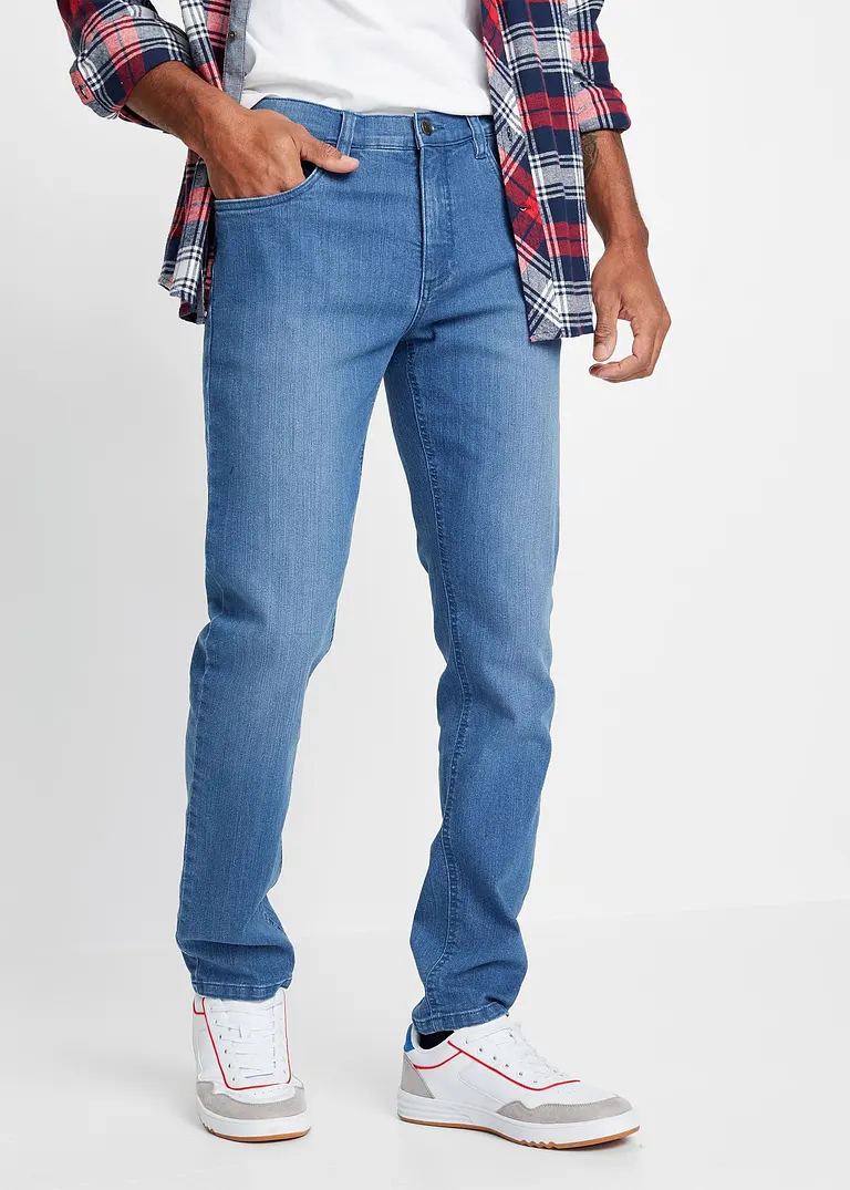 bonprix Modische Slim Fit Stretch-Jeans mit leichter Waschung - blau Letzte 3 Tage