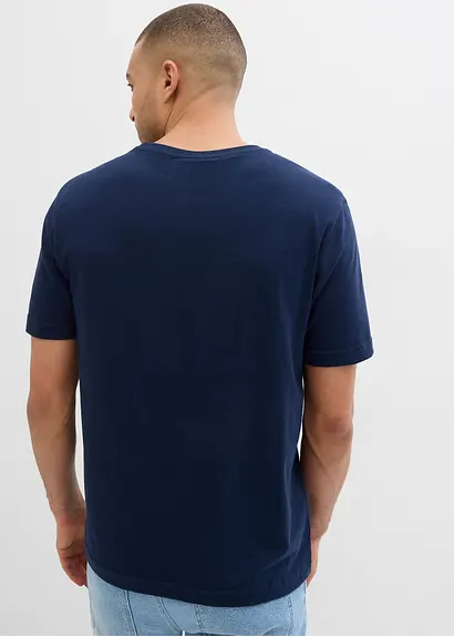 bonprix Kerniges T-Shirt aus reiner Baumwolle - blau - Herren Bis zu 65% Rabatt