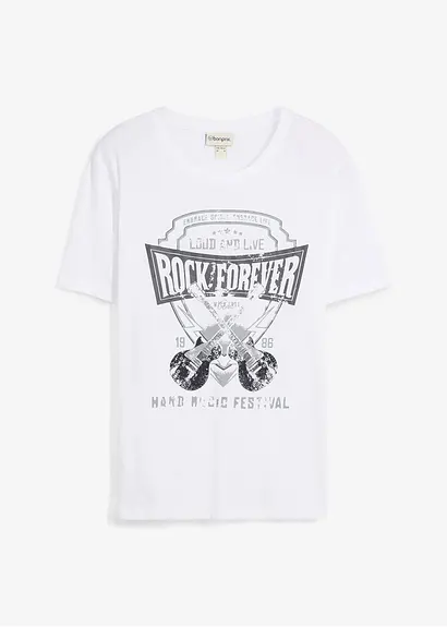 bonprix Kerniges T-Shirt aus reiner Baumwolle - weiß - Herren Nur für heute