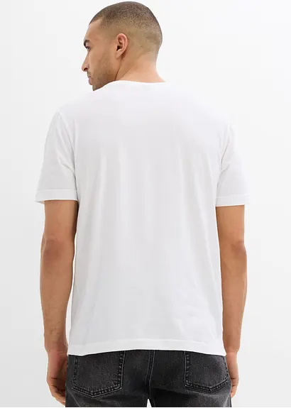 bonprix Kerniges T-Shirt aus reiner Baumwolle - weiß - Herren Nur für heute