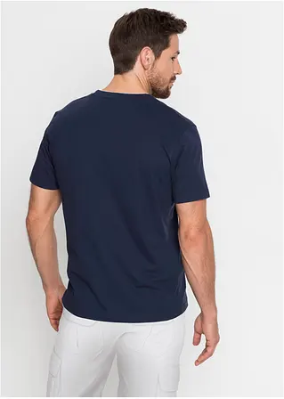 bonprix Bedrucktes T-Shirt mit Verzierungen - blau - Herren Clearance-Verkauf
