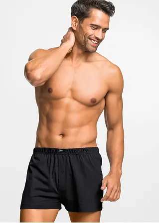 bonprix Lockere Jersey Boxershorts im Set - schwarz uni Großer Ausverkauf