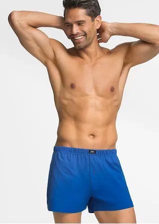 bonprix Lockere Jersey Boxershorts im Set - schwarz + blau + rot - Herren Flash Sale