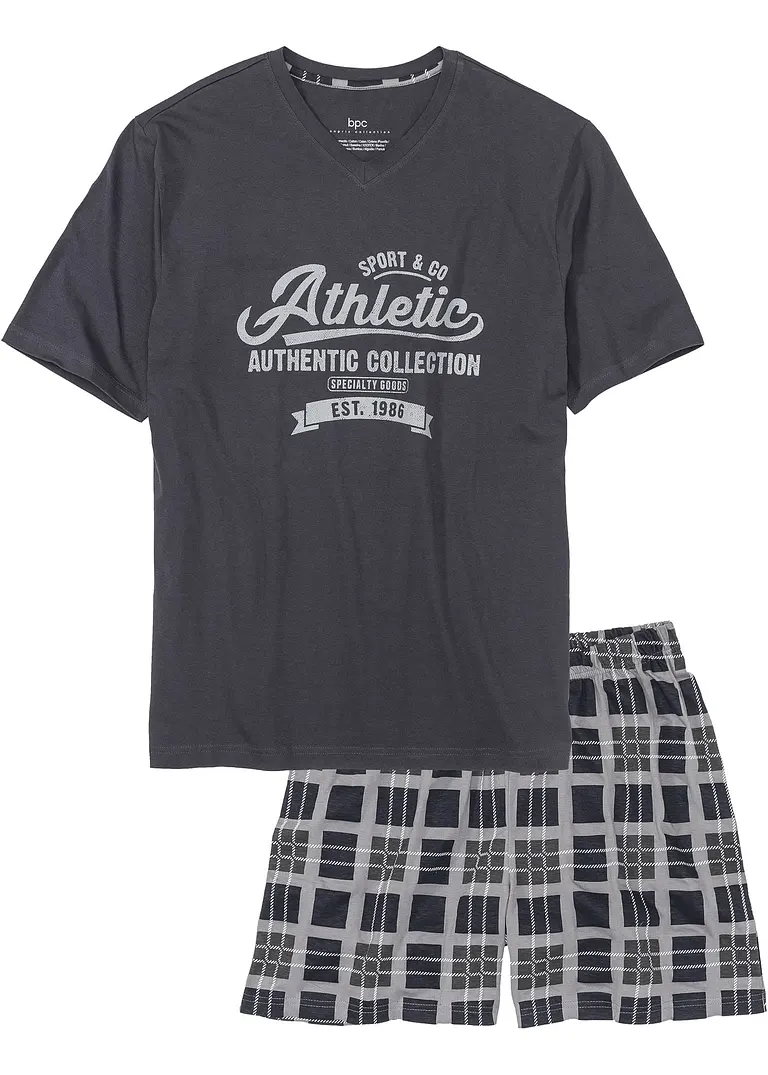 bonprix Lässig bedruckter Pyjama mit T-Shirt und Shorts Online Shopping