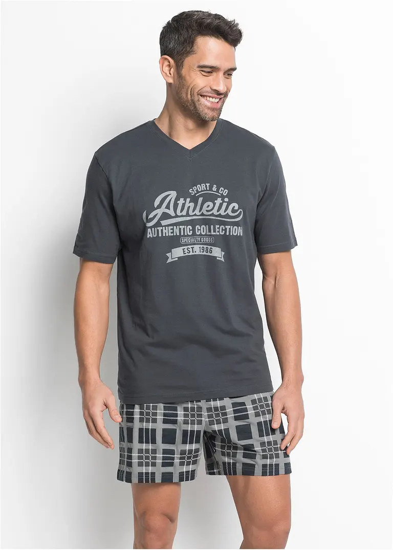 bonprix Lässig bedruckter Pyjama mit T-Shirt und Shorts Online Shopping