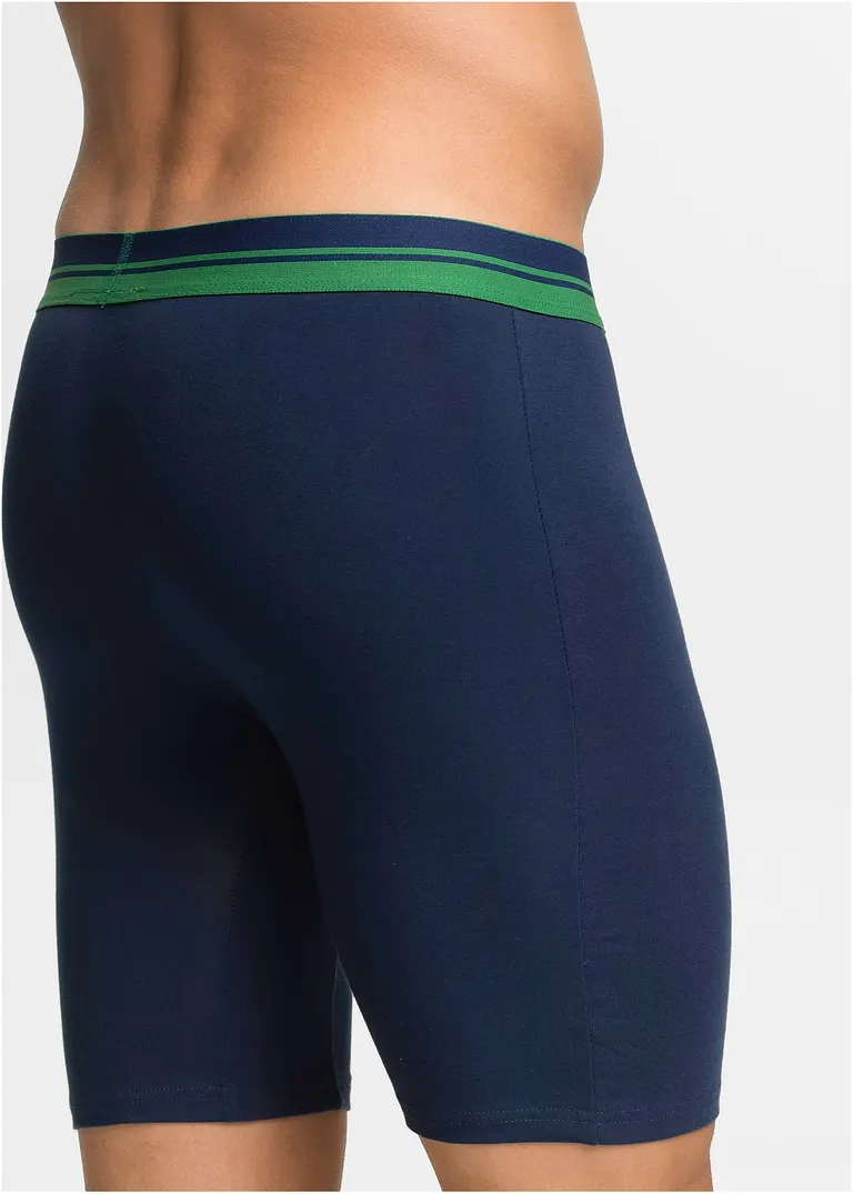 bonprix Bequeme Boxershorts in figurnaher Passform mit langem Bein und einem gestreiftem elastischen Bund Blitzangebot