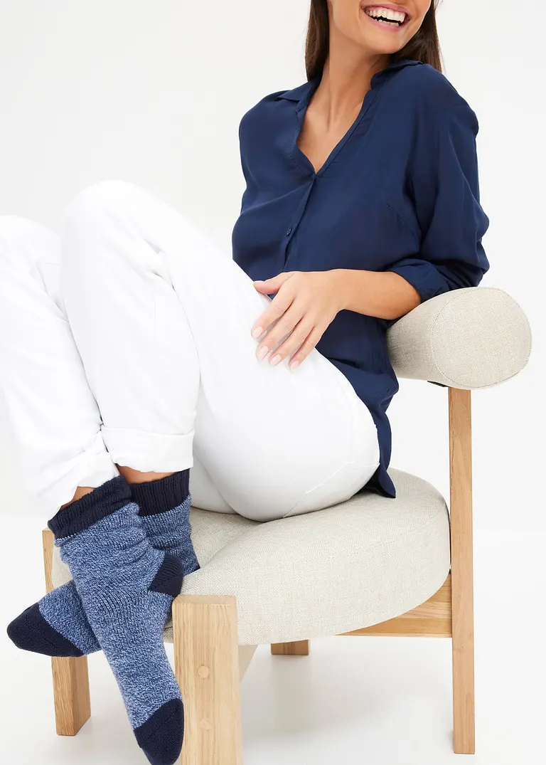 bonprix Schlichte Thermo Socken mit weichem Innenfrotee - Damen Große Rabatte