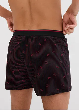 bonprix Lockere Jersey Boxershorts im 3er Pack - schwarz/rot VIP-Rabatte