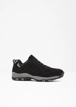 bonprix Trekkingschuh aus Leder zum Schnüren - schwarz - Damen