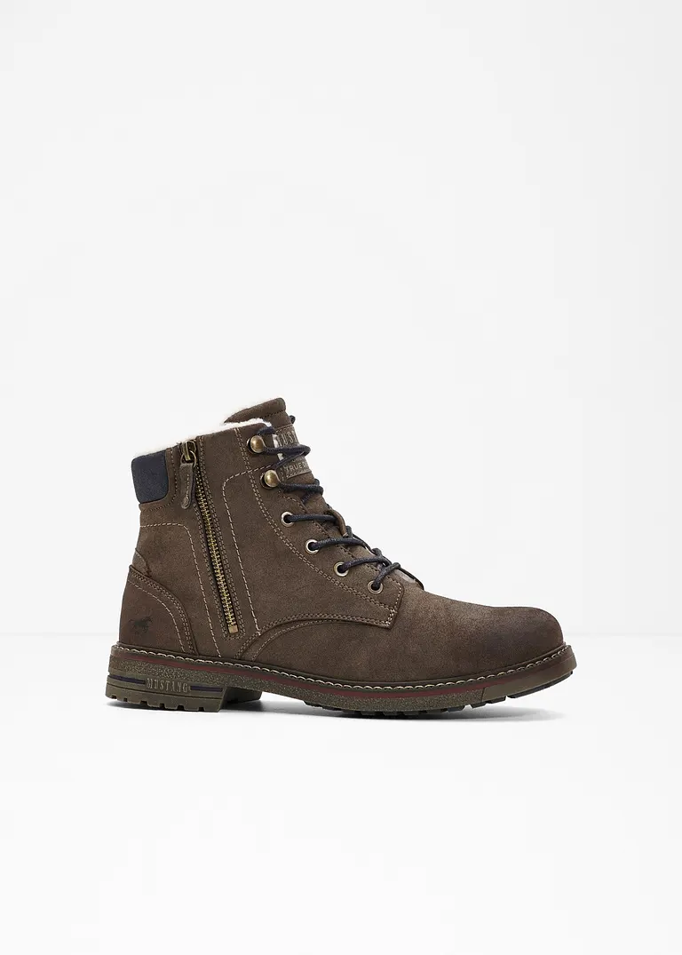 bonprix Warmgefütterter Schnür Boot von Mustang - braun