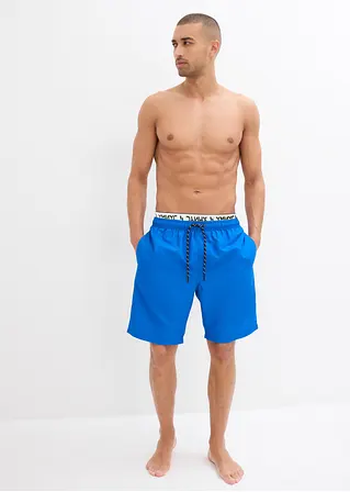 bonprix Trendige Badeshorts mit dekorativem Gummibund - blau Kostenloser Versand