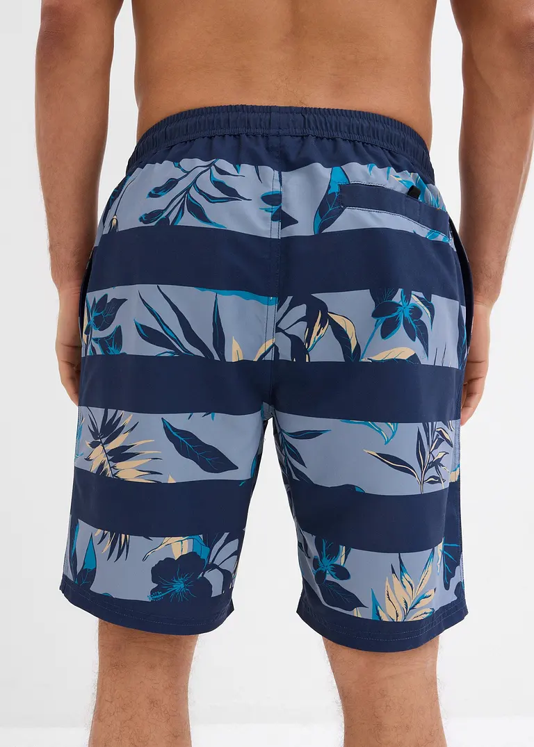 bonprix Modische Badeshorts mit schönem Druck - blau - Herren Limitierter Zeitrabatt
