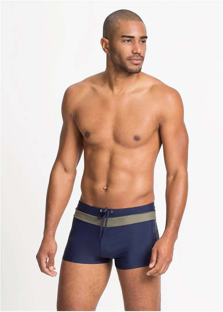 bonprix Bequeme Badehose mit Bindeband am Bund und Kontraststreifen Fabrik Onlineshop