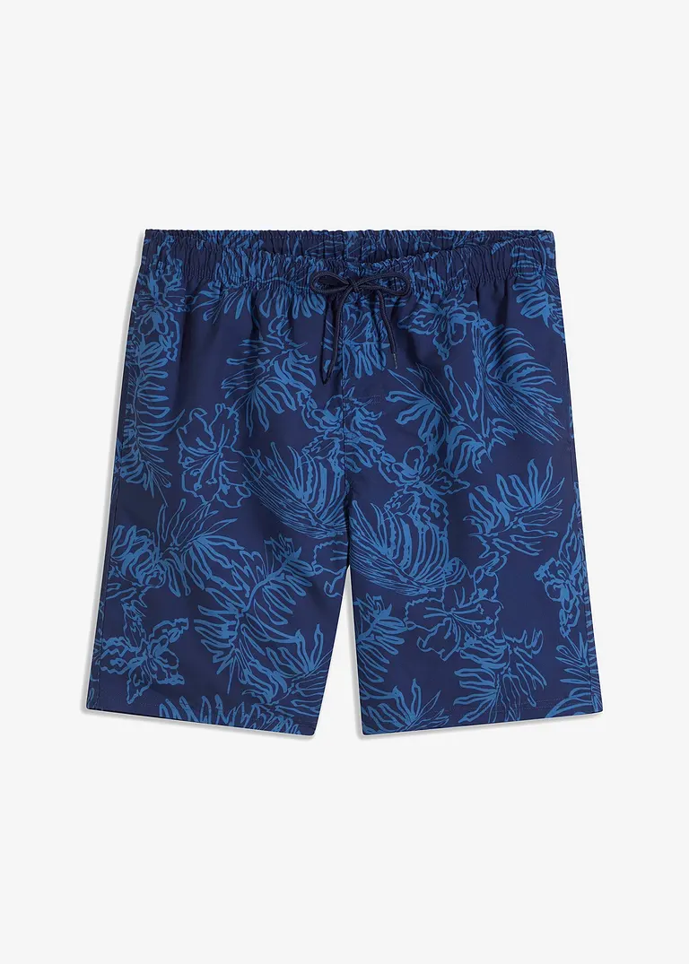 bonprix Sportliche Badeshorts mit modischem Druck - blau