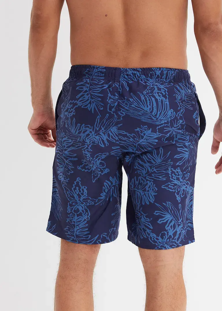bonprix Sportliche Badeshorts mit modischem Druck - blau Rabatt