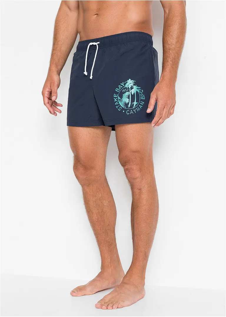 bonprix Sommerliche Badeshorts mit einer Tasche hinten. - blau Großer Ausverkauf