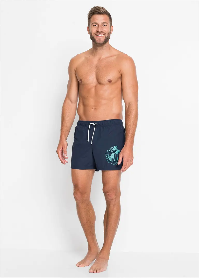 bonprix Sommerliche Badeshorts mit einer Tasche hinten. - blau Großer Ausverkauf