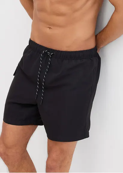 bonprix Modische Badeshorts mit seitlicher Tasche - schwarz Exklusivangebot
