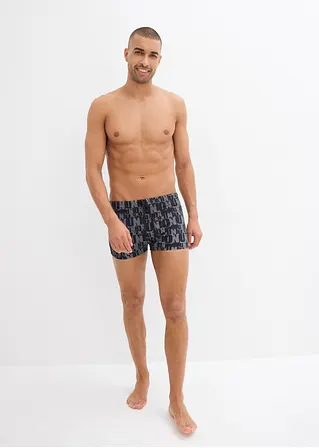 bonprix Modische Badehose mit trendigem Druck - schwarz Preisnachlass