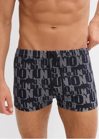 bonprix Modische Badehose mit trendigem Druck - schwarz Preisnachlass