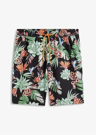 bonprix trendige Strand-Bermuda mit angesagtem Allover-Motiv - schwarz