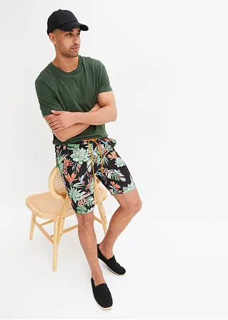 bonprix trendige Strand-Bermuda mit angesagtem Allover-Motiv - schwarz Muttertagsangebot