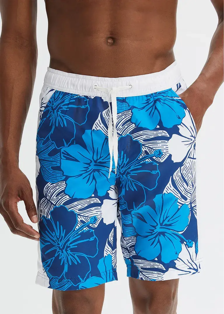 bonprix Sommerlich bedruckte Strand-Bermuda - blau - Herren Vatertagsangebot