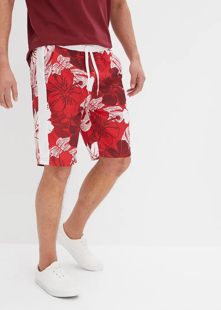 bonprix Sommerlich bedruckte Strand-Bermuda - rot - Herren Valentinstagsangebot