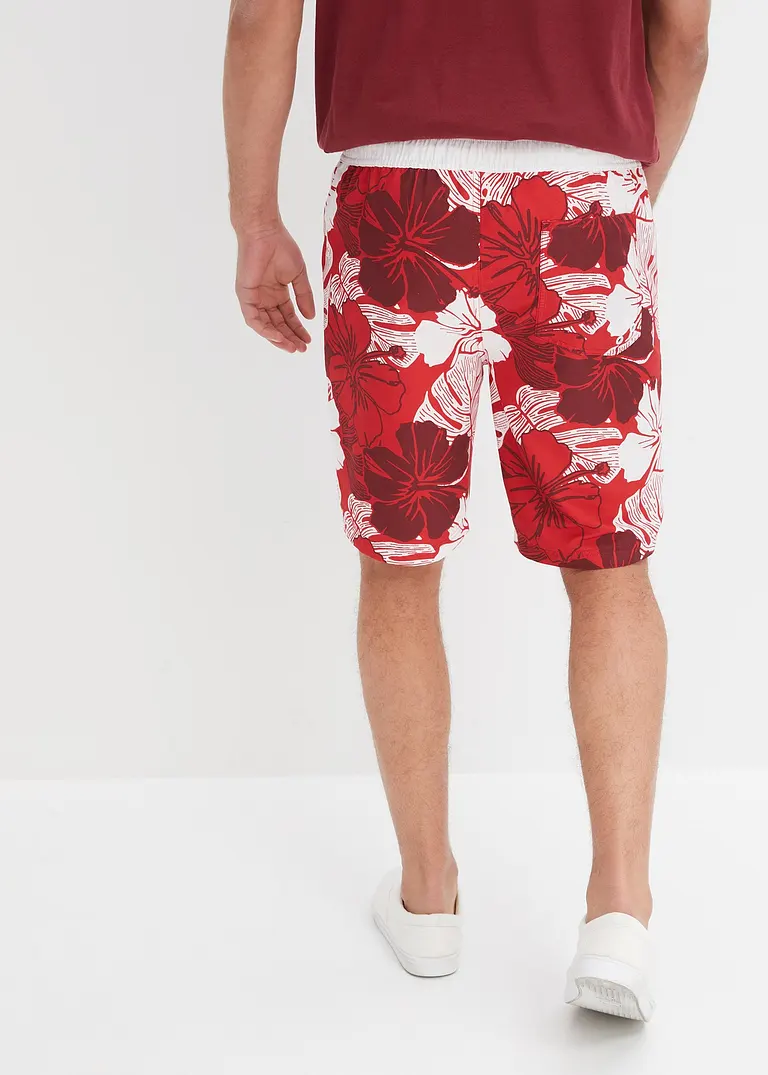 bonprix Sommerlich bedruckte Strand-Bermuda - rot - Herren Valentinstagsangebot