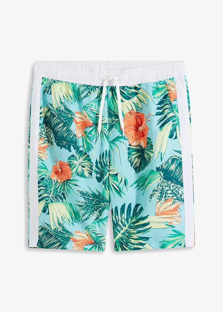 bonprix trendige Strandbermuda mit Allover-Druck - blau Lagerräumung